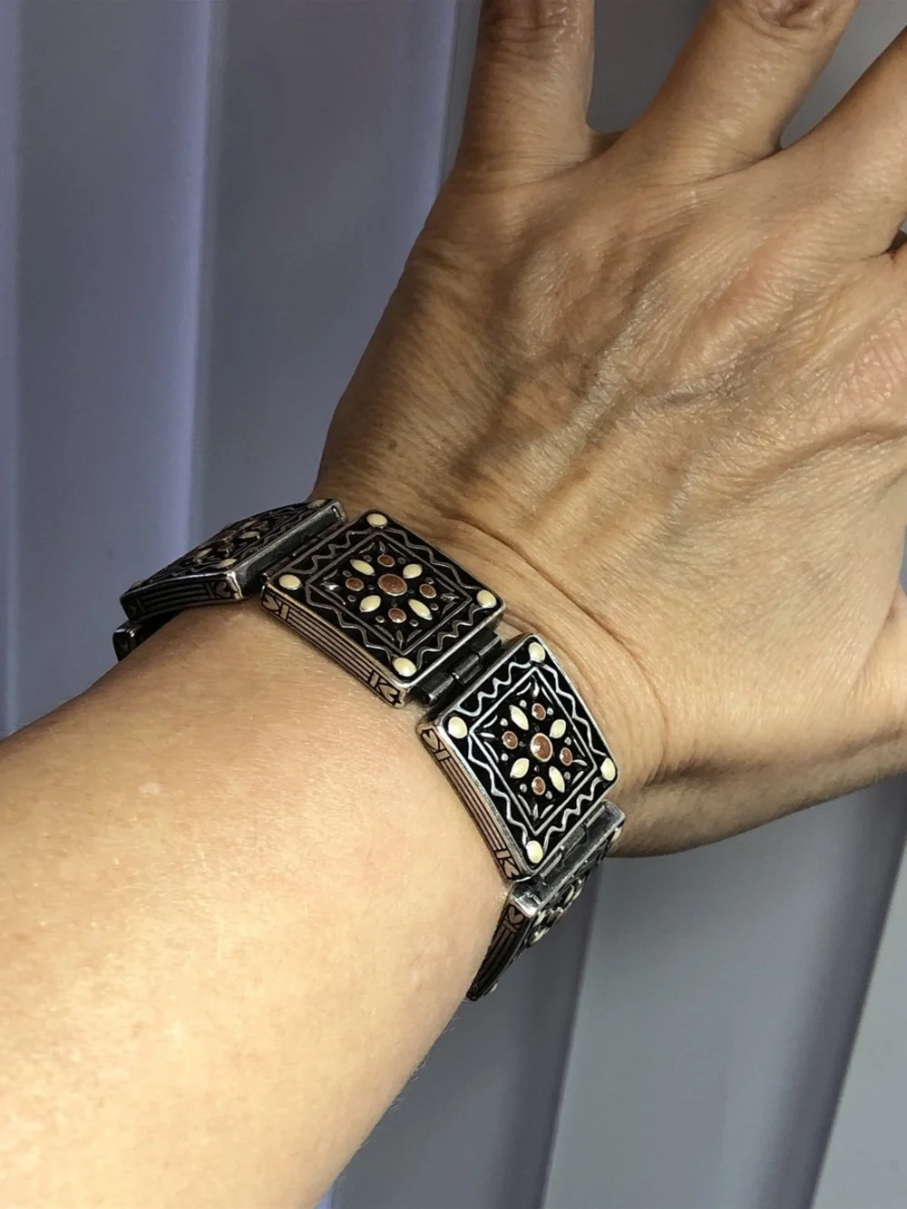 VINTAGE Brighton silver-plated panel bracelet